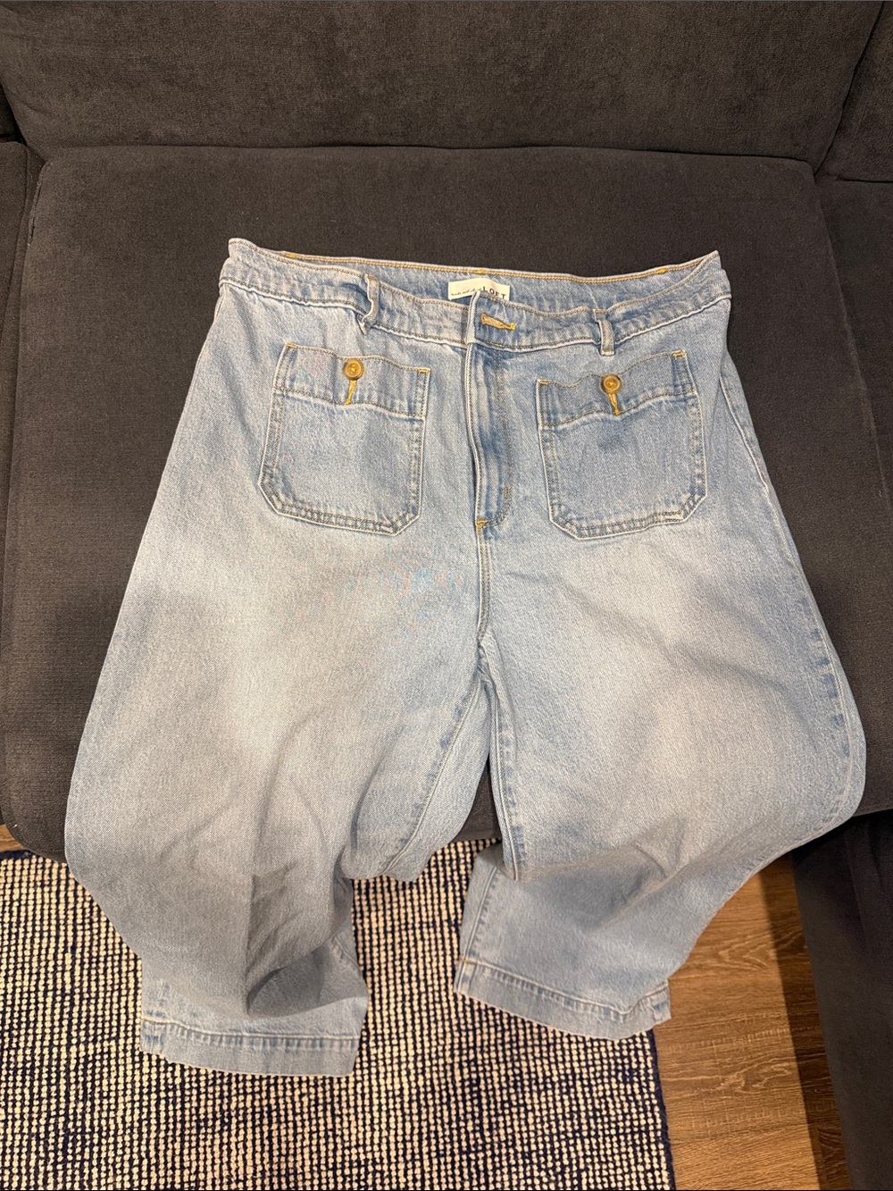 LOFT Light Wash Wide Leg Jeans